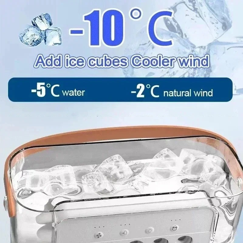 3 In 1 Portable Air Cooler Fan USB Humidifier LED Night Light Desk Fan